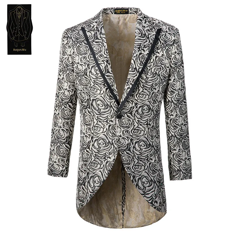Men's single button tuxedo suit two-piece suit (jacket + pants) men's jacquard fashion slim suit support custom Men's single button tuxedo suit two-piece suit (jacket + pants) men's jacquard fashion slim suit support custom