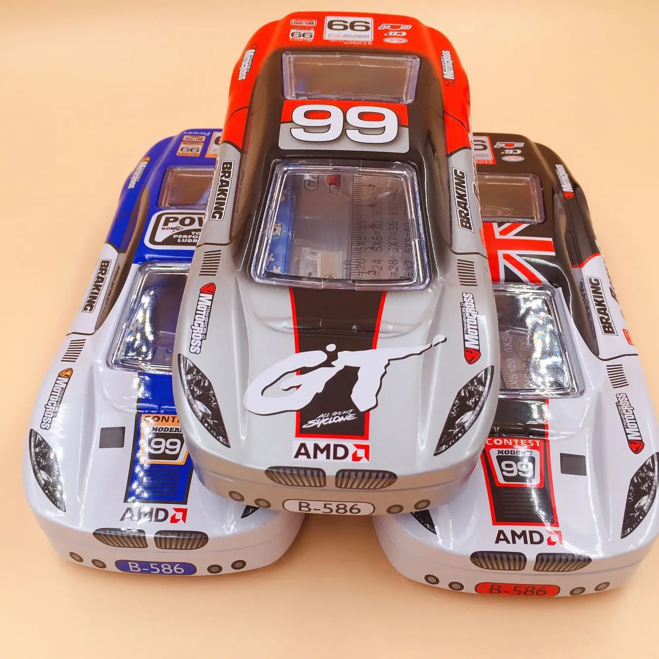 Creative car double deck pencil box with Stationery Set Large Cute School pencil case School