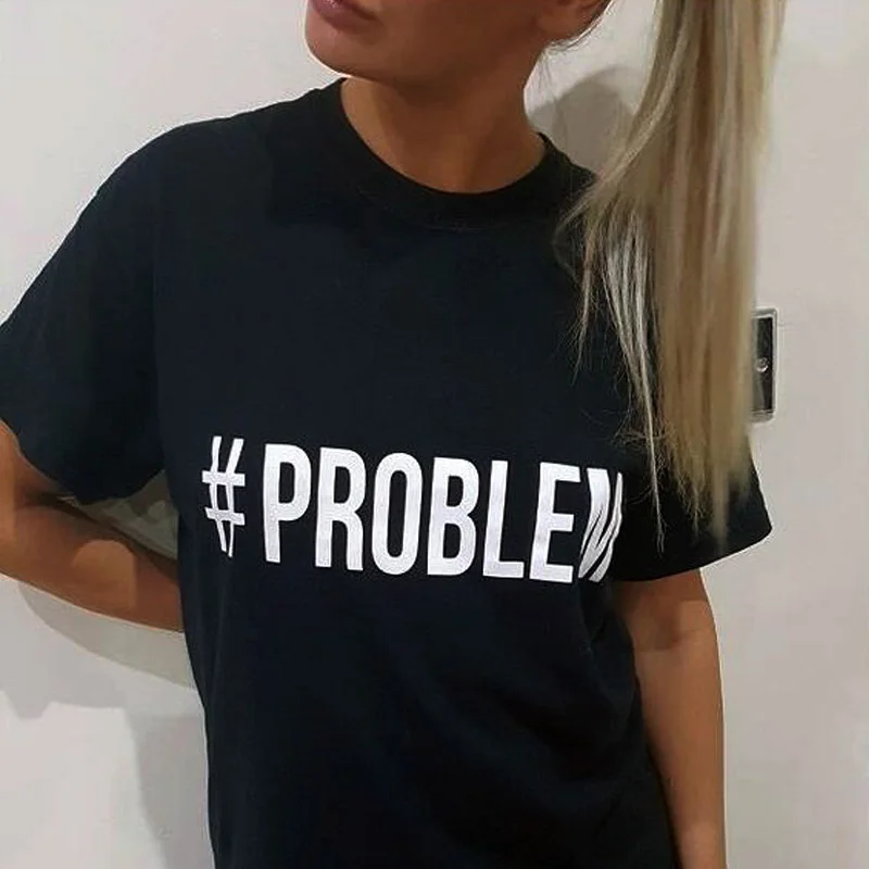 

Fashion Clothing Letter T-shirt Femme Black White Cotton Tee Shirt Camisas Mujer Tshirt Womens Hip Hop Harajuku