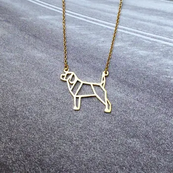 

Wholesale Trendy Beagle Necklace Women Origami Statement Necklace Dog Memorial Jewelry Kolye Cs Go Collares