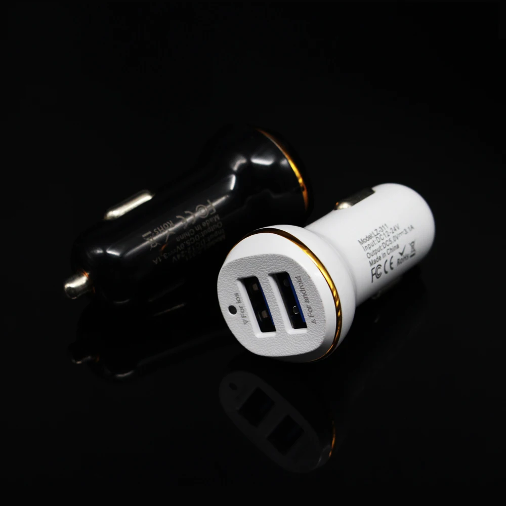 2 шт./лот USB выход Автомобильное зарядное устройство 3.1A Макс (реальный) Быстрая