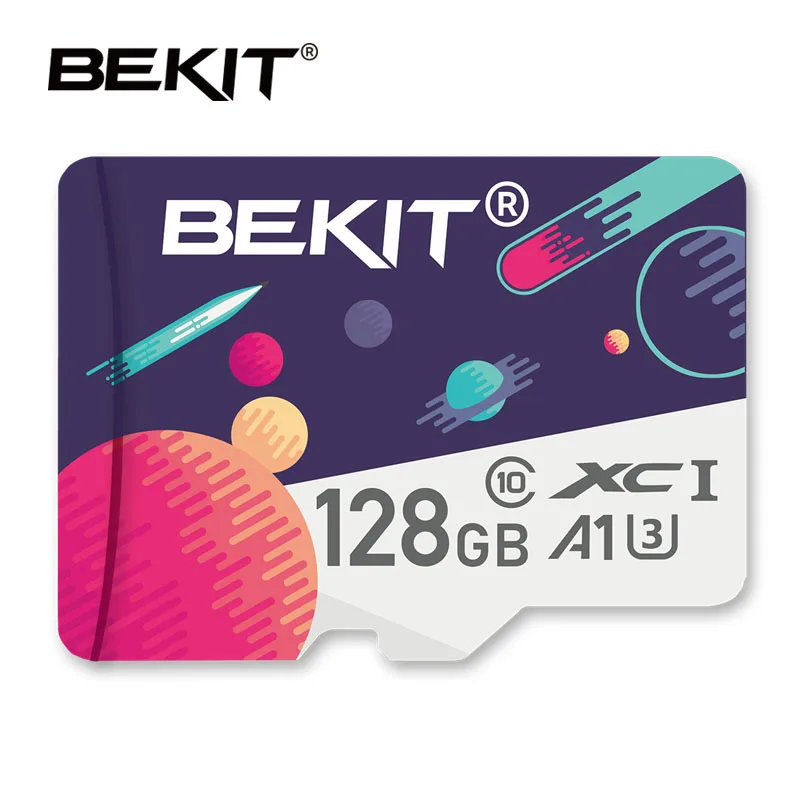 Bekit картой Micro SD объемом 16 Гб оперативной памяти, 32 Гб встроенной памяти, 64 ГБ 128 ГБ 256 Class10 TF карты A1 UHS-3 80 МБ/с. памяти microsd карты для samrtphone и настольный ПК