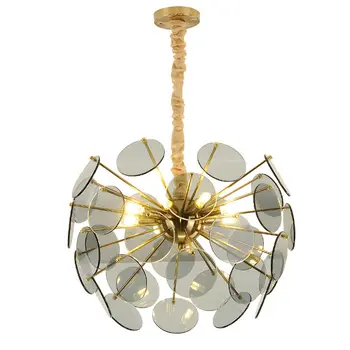 

Modern Dandelion Chandelier Lighting Dia.52CM gold metal gray glass G9 bulb Bedroom Kitchen Dining Room Pendant Hanging Lamp