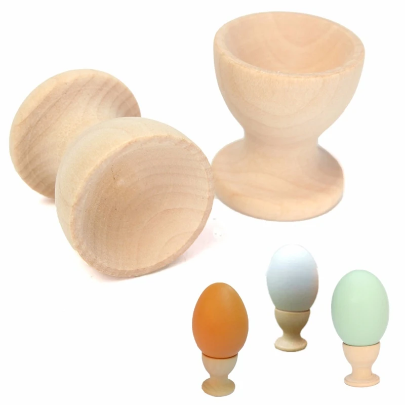 12Pcs Wooden Egg Rack Home Kitchen Eggs Holding Cup Desktop Refrigerator Egg Tray Container Timber Storage Rack