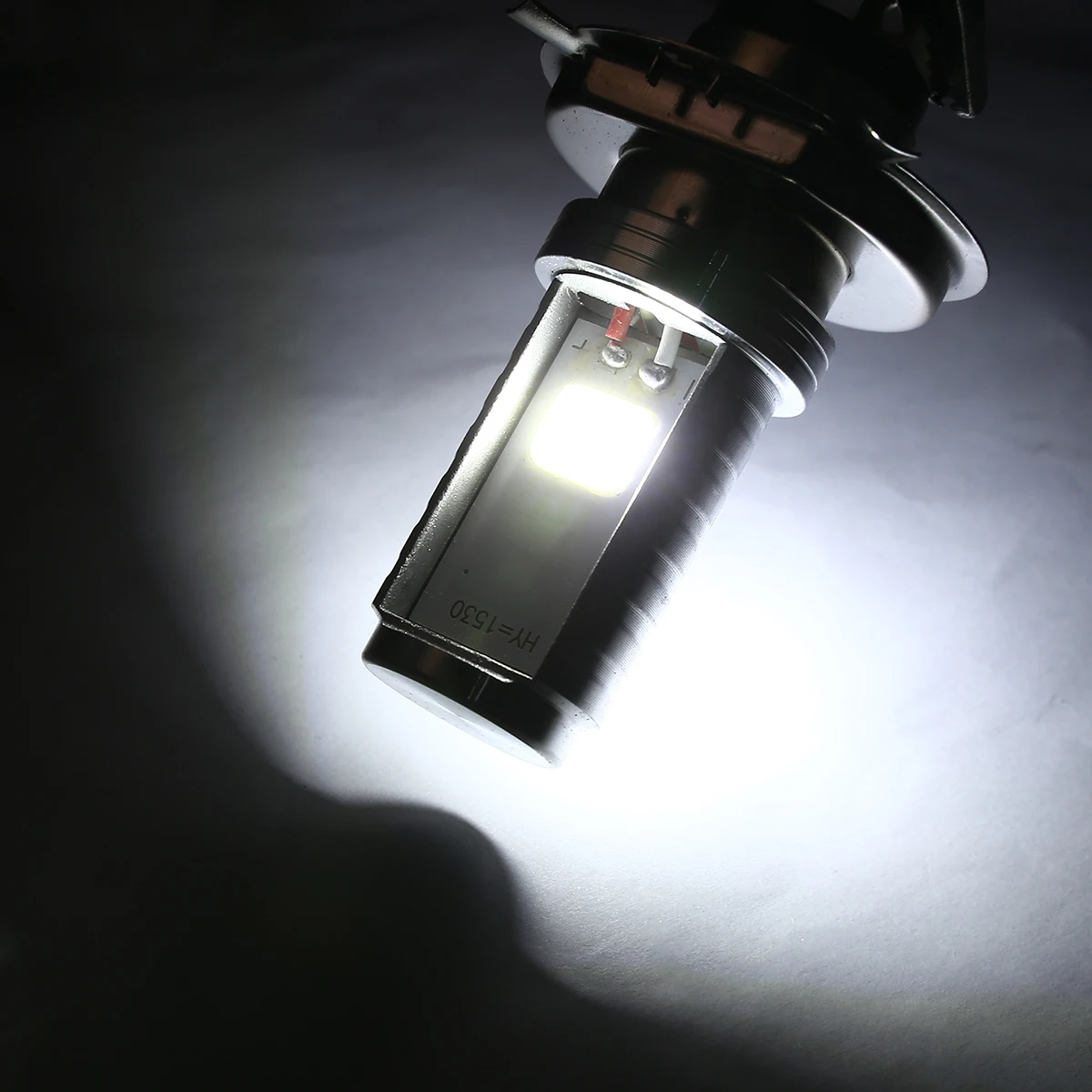 Mayitr 1pc DC12V Motorcycle H4 COB LED Headlight Hi-Lo 12W/8W Beam Front Lamp Bulb White 1200LM