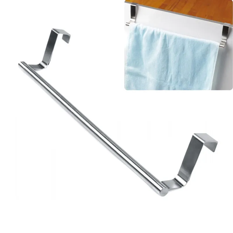 High Quality Stainless Steel Towel Bar Holder Kitchen Cabinet Cupboard Door Hanging Rack Storage Hook Accessories