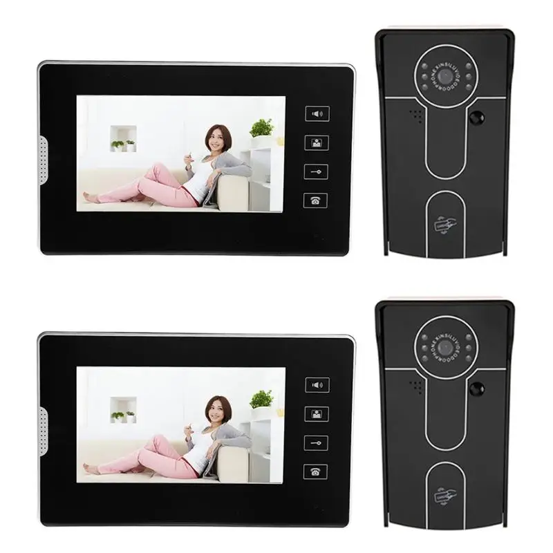

7inch TFT LCD Wired Visual Door Phone Intercom System Kit Set Video Indoor Monitor + Outdoor Camera 800x480