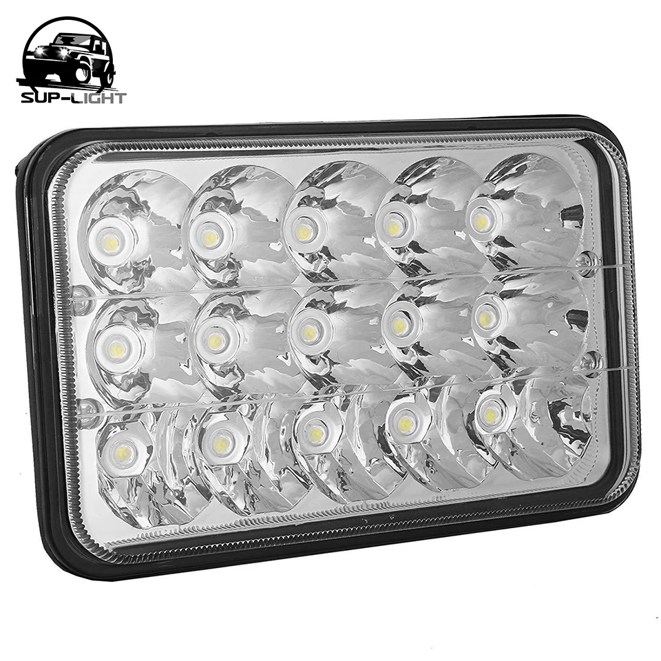 

1 pcs 4x4 Off-road LED 5" square headlamp H4 with low/ hi beam driving light 4x6 headlights for truck