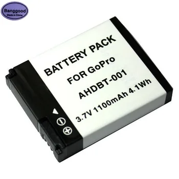 

3.7V 1100mAh 4.1Wh AHDBT-001 Action Camera Battery Pack For GoPro Hero 1 2 AHDBT-001 Sport Camera Battery for Go Pro Accessories
