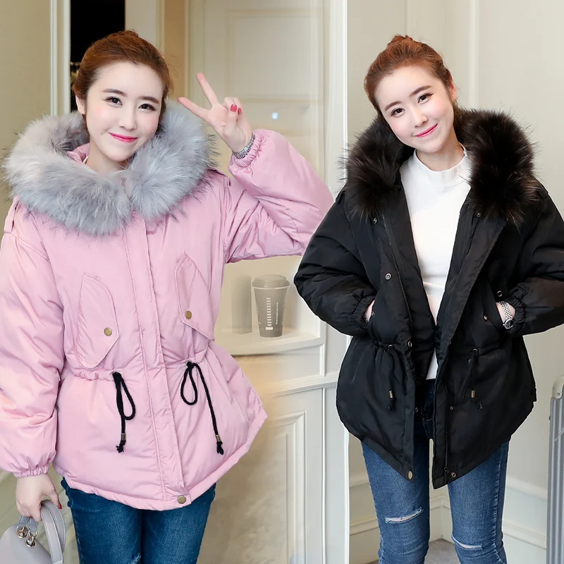

2017 autumn and winter new Korean version of the large fur collar cotton jacket jacket jacket