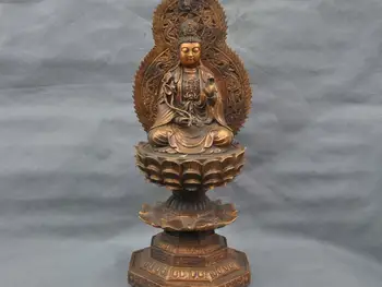 

24'' China Tibetan Buddhism Guanyin Kwan-yin Bodhisattva Bronze Statue