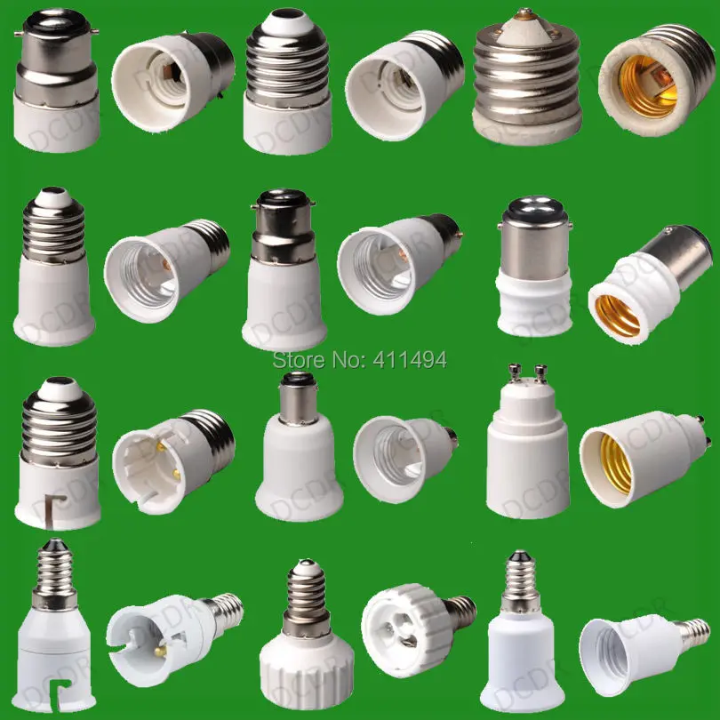 Wellled Brand Types Light Screw Socket Adaptor Base Converter Extender Lamp Bulb Holder Bc B22 Es E27 E14 Ses Ges Gu10 G9 - Lamp Holder Converters - AliExpress