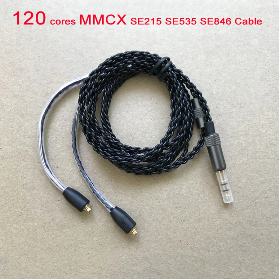 

DIY MMCX Cable for Shure SE215 SE315 SE425 SE846 Earphone 120 Cores Replacement Single Crystal Copper Braided Cables Wire Line