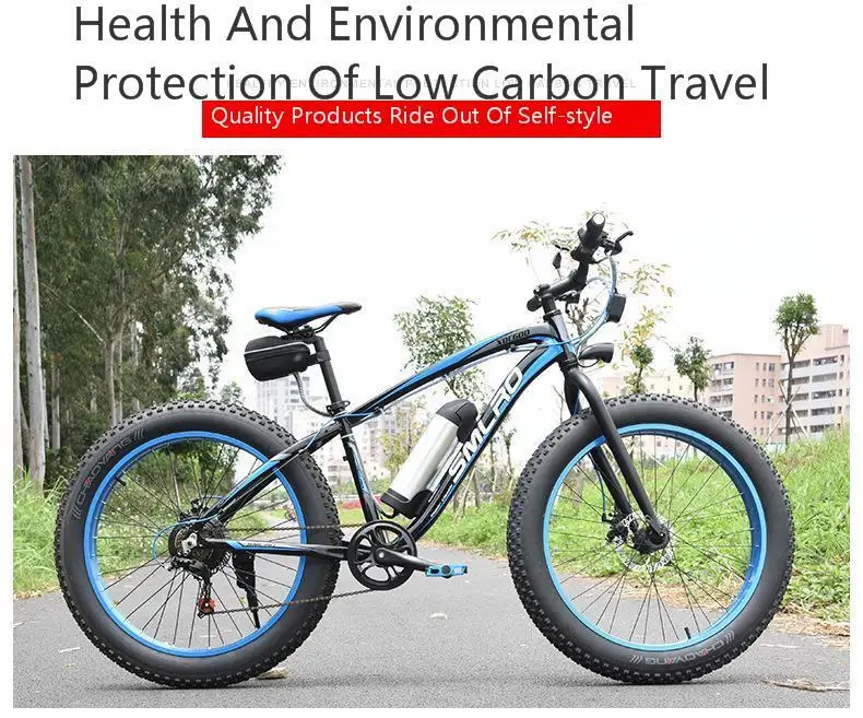 Perfect SMLRO Lithium Electricity Snowfield Ebike 48V 15AH 500W Aluminium Alloy Wide Tire Beach Vehicle powerful electric bike bicycle 4