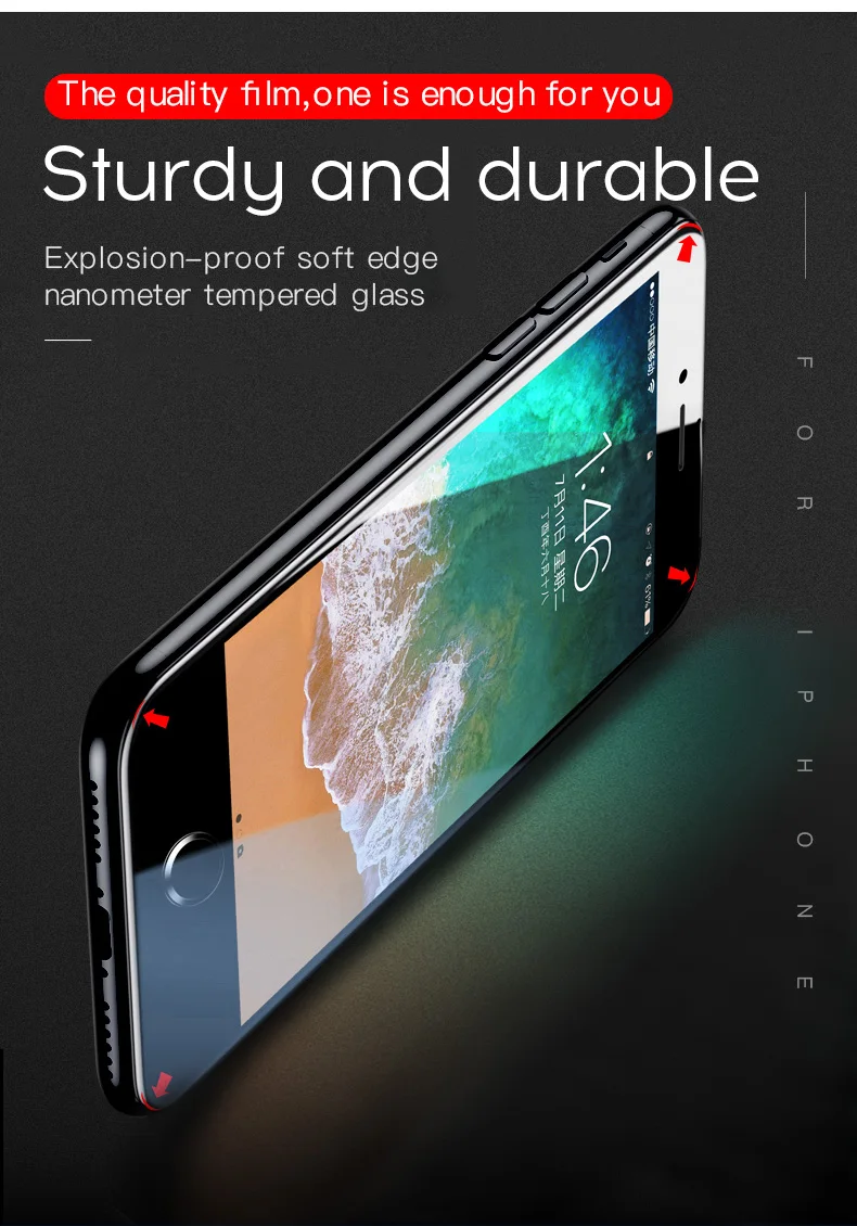 11D полное покрытие Закаленное стекло пленка для iPhone 6 7 8 7plus X XR XS MAX с 9H анти-синий светильник круглый изогнутый край протектор экрана