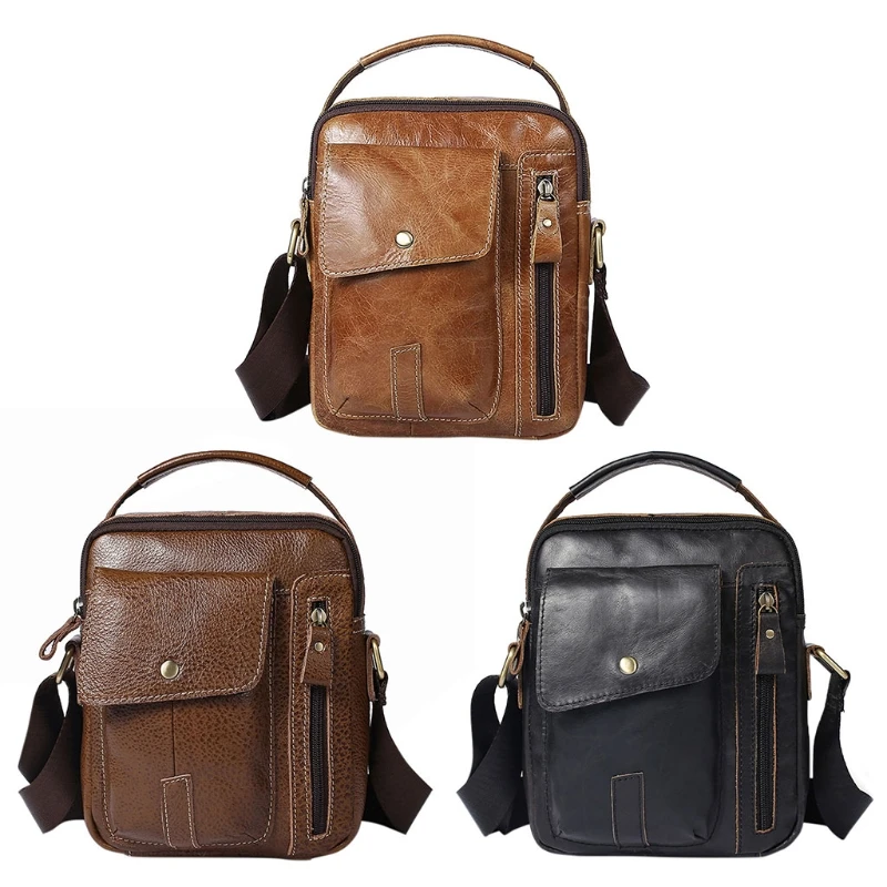 

NoEnName_Null High Quality Shoulder Bag Men's Genuine Cowhide Leather Shoulder Bag Travel Vintage Tote Crossbody Handbag