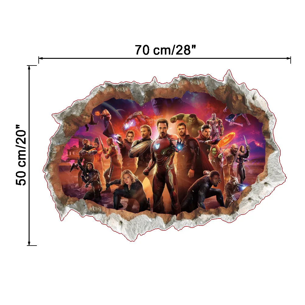 Наклейки Супергерои Дисней комната спальня стикер на стену Мстители детская комната стикер