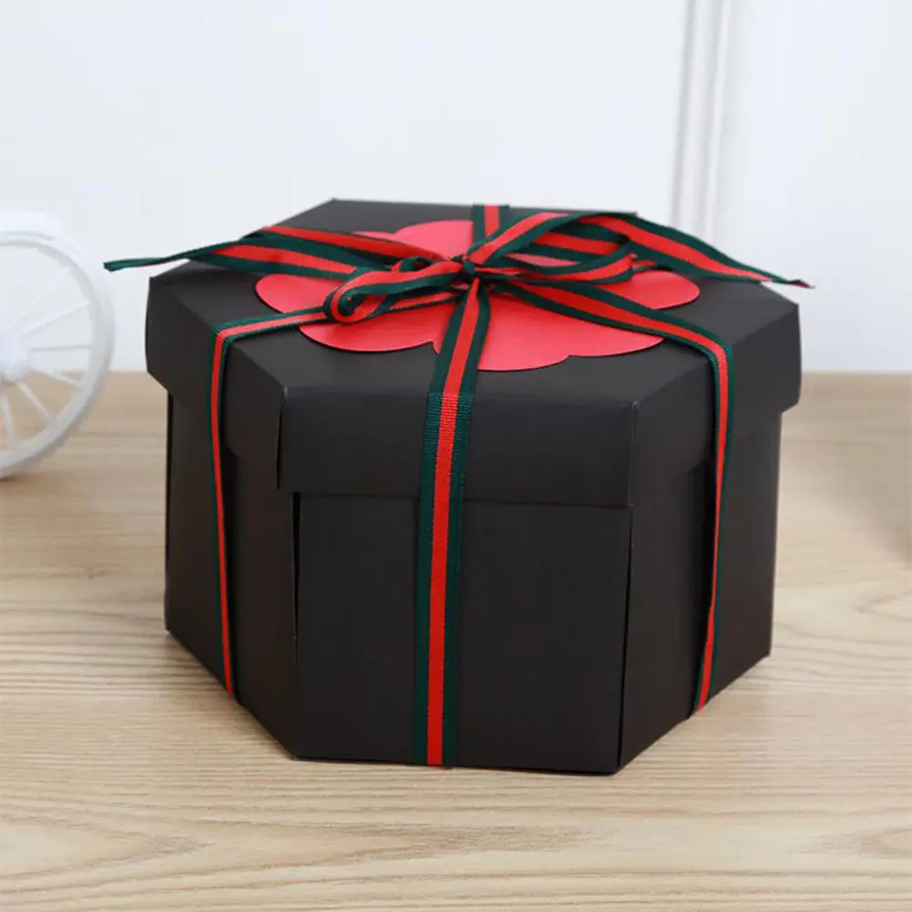 Шестигранник DIY креативный подарок сюрприз взрыв коробка фотоальбом памяти скрапбук на День святого Валентина День рождения Свадьба