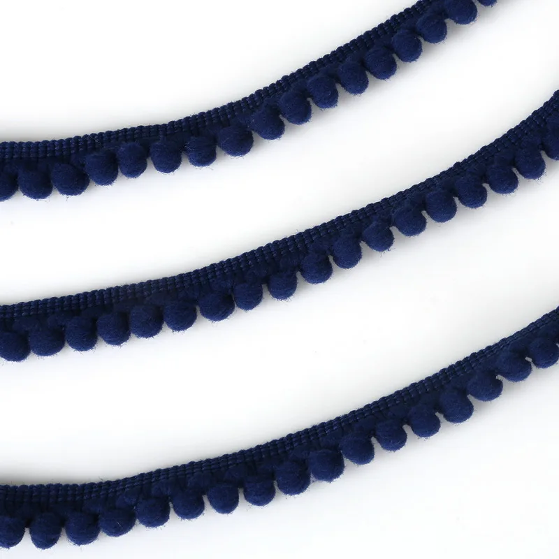 Vibrant Pom Pom Trim Fringe Ribbon for Crafts and Sewing - 5 Yards