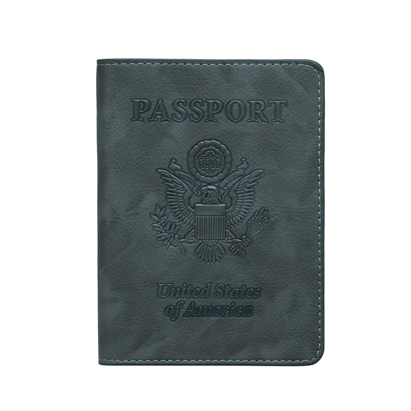 США Путешествия Passpot Обложка для женщин мужской американский стиль паспорта держатель на случае Rfid Id держатели карт кошелек Retre сумка - Цвет: black