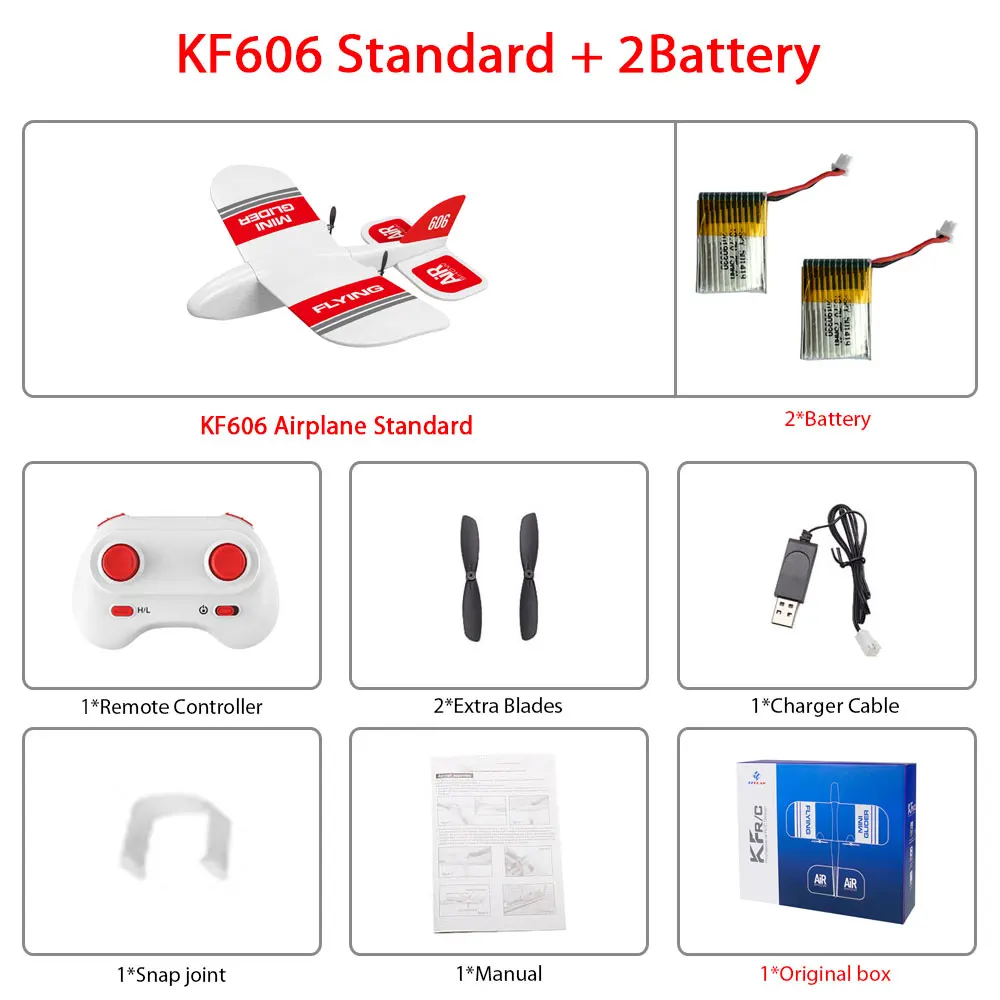 KF606 2,4 Ghz RC самолет летающий самолет EPP планер из пеноматериала игрушечный самолет 15 минут флигт время RTF самолет из пеноматериала игрушки детские подарки - Цвет: KF606 2B Box