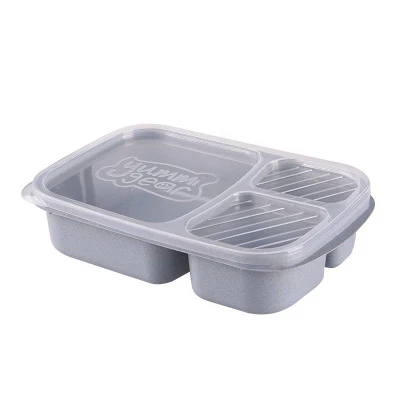 Plastic Lunch Box 3 Compartments Food Container Microwavable Bento Box Portable Kids School Lunchbox Food Storage Box For Picnic - Цвет: Blue