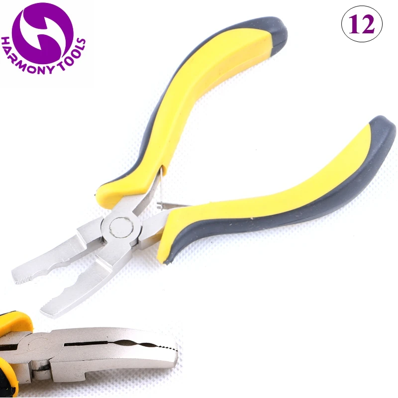 Yellow&Black Handle B Type Hair Extension Pliers with 2 Oval Holes