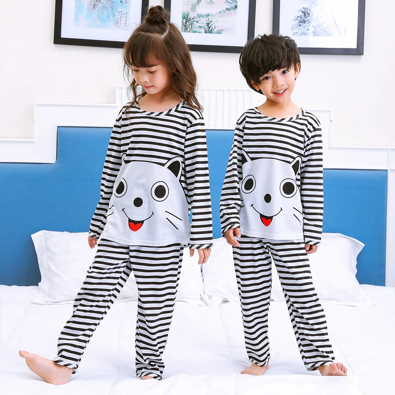 2017 autumn kids long sleeve pajamas set baby sleeping set boy