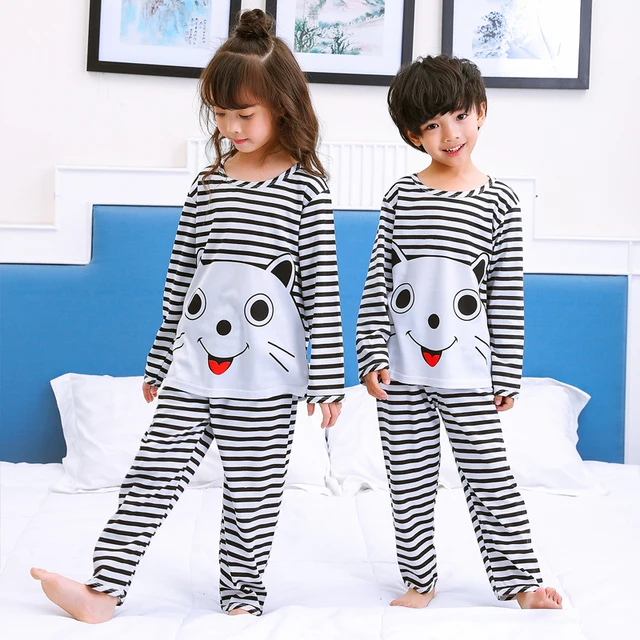 2017 autumn kids long sleeve pajamas set baby sleeping set boy