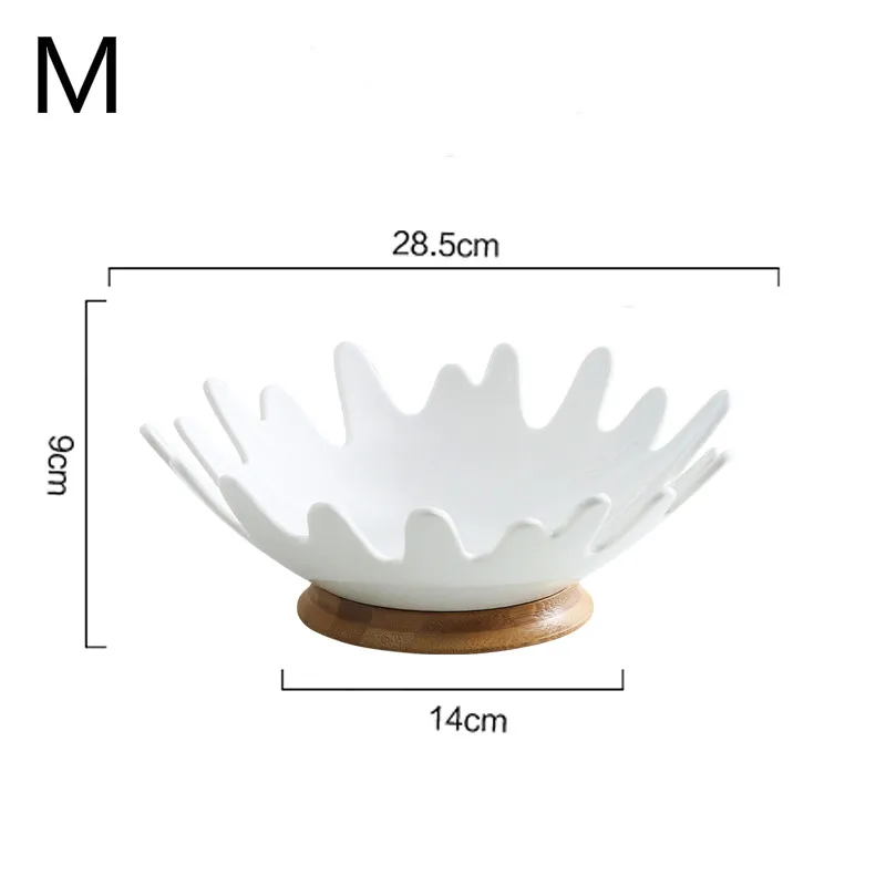 Простая керамическая ваза для фруктов Бытовая Фруктовая корзина закуска ёмкость для хранения креативная гостиная журнальный столик Высокая тарелка WF531957 - Цвет: M