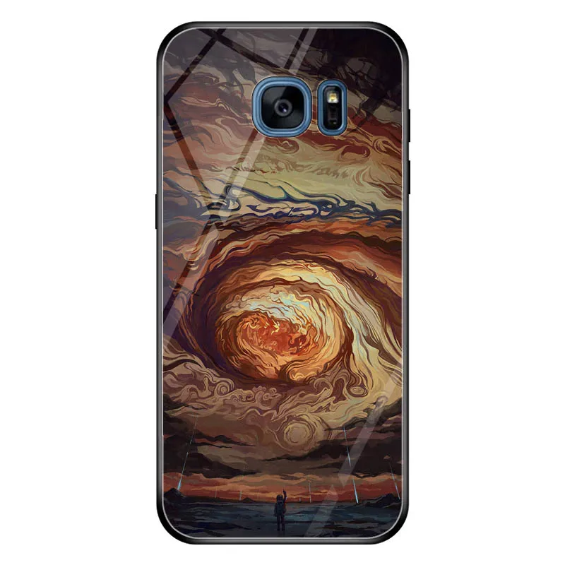Goterfly стеклянный чехол для телефона 5," для samsung galaxy S7 Edge окрашенный защитный чехол на заднюю панель чехол s samsung galaxy s7edge SM-G935F - Цвет: E08