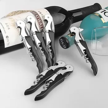 

1PC Professional Stainless Steel Wine Screw Corkscrew Double Hinge Waiters Bottle Opener Hippocampus Can Beer Opener KX 173