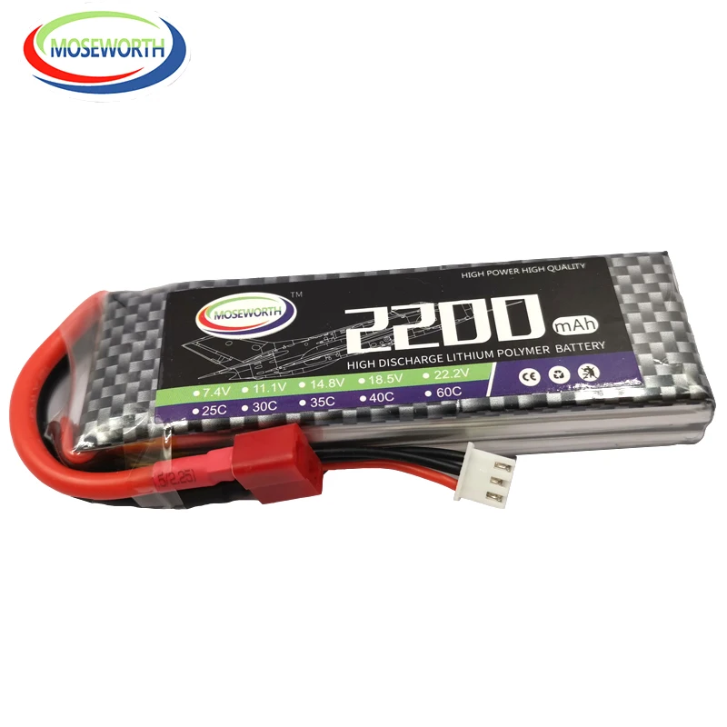 2S RC LiPo батарея 7 4 В 2200 мАч 25C 35C 60C для радиоуправляемого самолета вертолета
