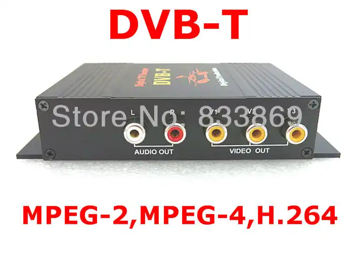 4 видеовыхода, двойная антенна автомобиля DVB-T MPEG-4 цифровой ТВ двойной тюнер ТВ приемник Мини ТВ приставка для автомобиля DVD