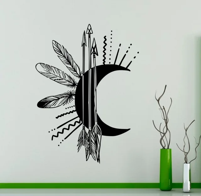 Arrows Moon Creative Wall Mural Art Design Special Sticker Arrows Moon Creative Wall Mural Art Design Special Sticker Native American Declas Vinyl Waterproof