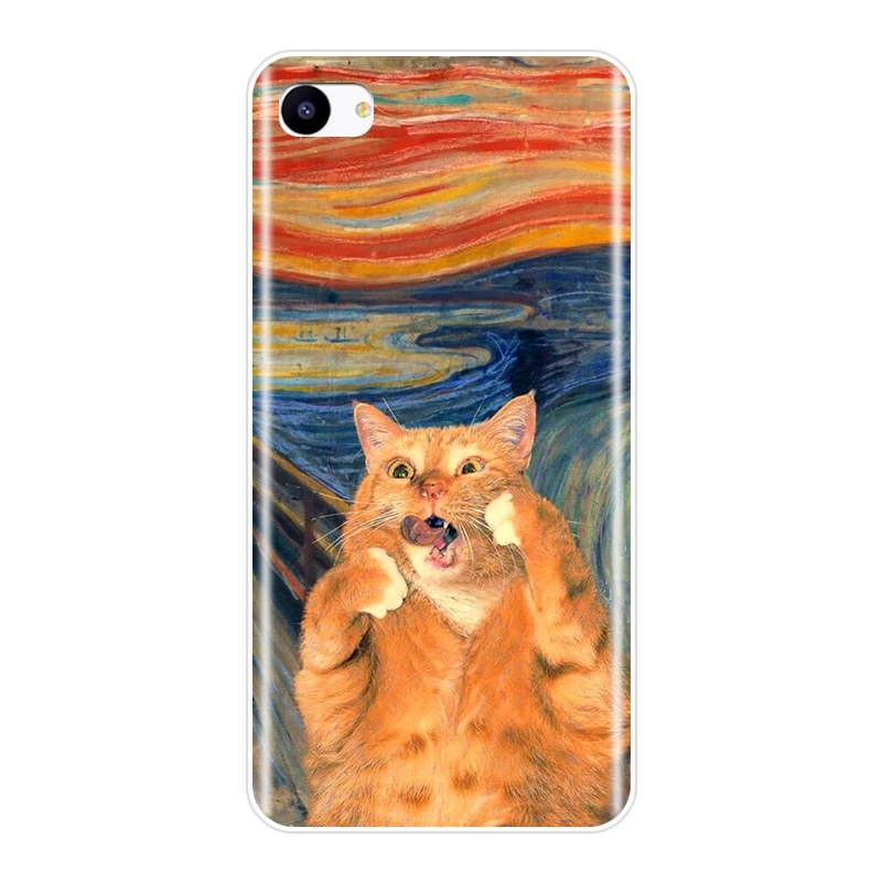 Back Cover For Meizu 16th 16x 15 Lite 16 Plus Art Cat Mona Lisa Funny Silicone Soft Phone Case For Meizu U10 U20 Pro 6 7 Plus