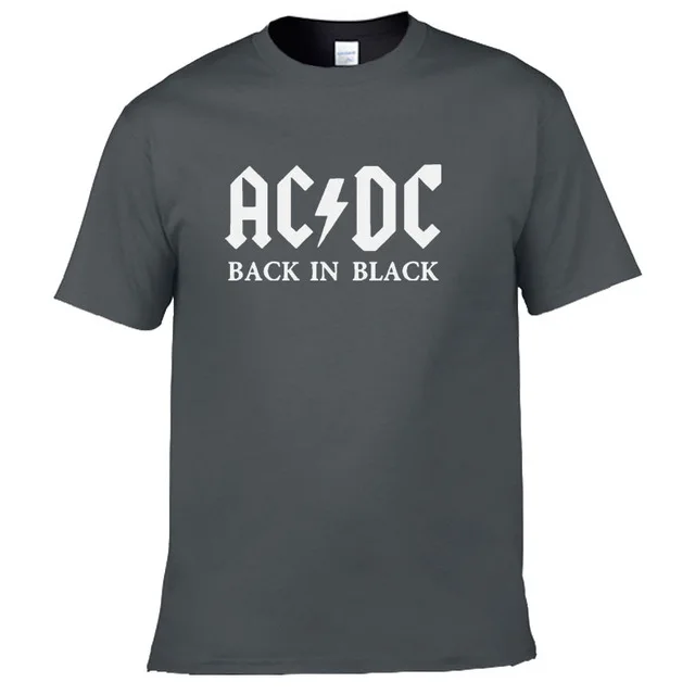 Новинка, Camisetas, AC/DC, рок-группа, футболка, мужская, ACDC, черная, с графическим принтом, футболки, повседневная, с круглым вырезом, хип-хоп, короткий рукав, хлопок, Топ - Цвет: Dark Grey-W