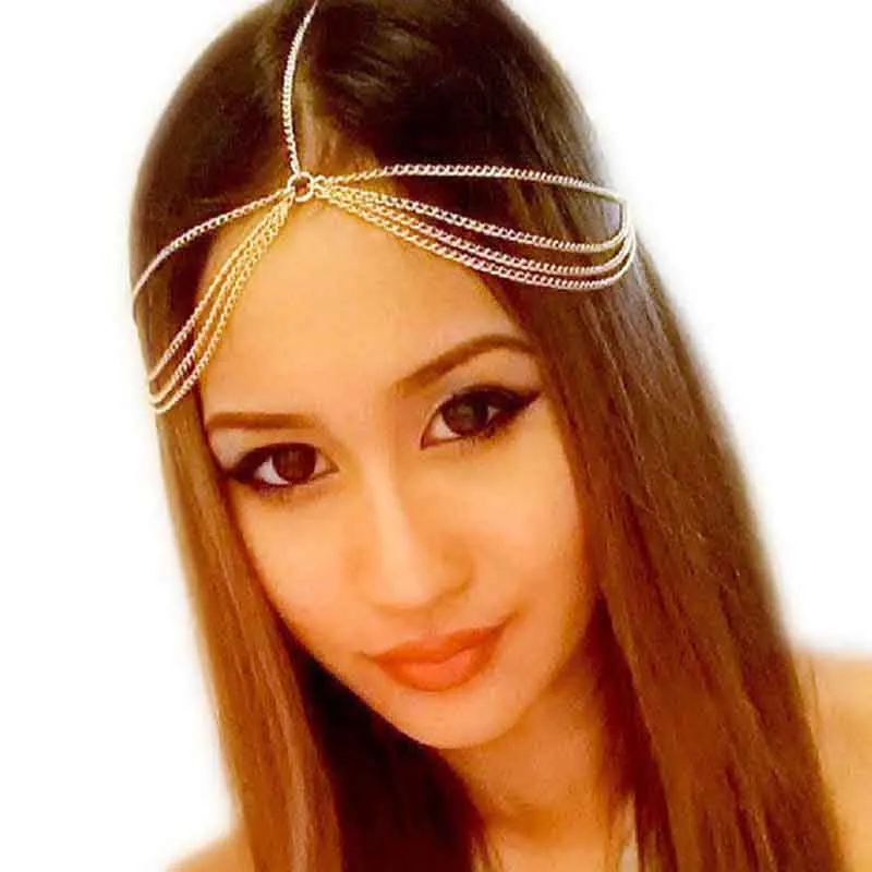 

Europe and the United States of the new design pattern of the round hole, the head cap piece jewelry product chain hair hoop wom