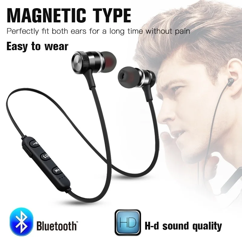 

Bluetooth Headset Wireless In-Ear Noise Reduction Earphone with Microphone Waterproof Sweat Proof Stereo M9 Headset