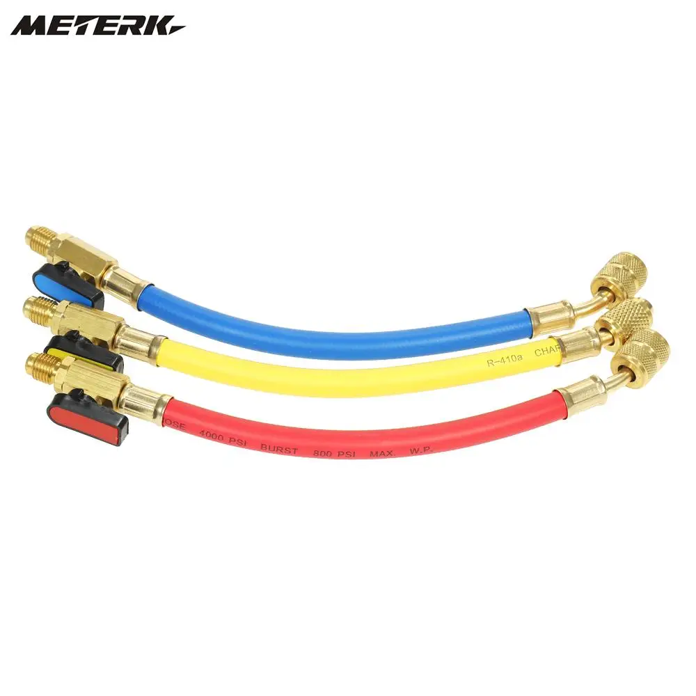 3 шт. r134a R410A r22 r12 800 фунтов/кв. дюйм манометр набор A/C Холодильное зарядки шланг высокого Давление отопления хладагента зарядки