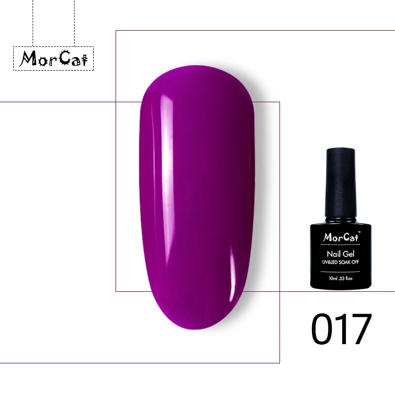 017 MorCat топ+ база УФ-гель для ногтей праймер Гель-лак основа Топ Гель-лак Vernis Полупостоянный верхний базовый слой Гель-лак для ногтей - Цвет: 017