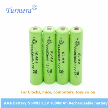 

4PCS AAA battery 1800 mAh Rechargeable battery NI-MH 1.2 V AAA battery for Clocks, mice, camera,computers, toys so on Turmera