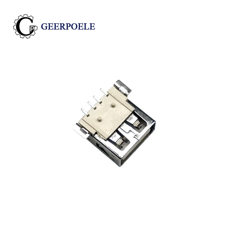 

10 Pcs/Lot USB 2.0 Type A Female 4 Pin 2 Feet 180 Degree Flat Charge Plug Socket Jack Connector Wire Adapeter SMT