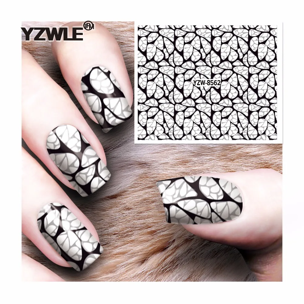

YZWLE 1 Sheet DIY Decals Nails Art Water Transfer Printing Stickers Accessories For Manicure Salon YZW-8562