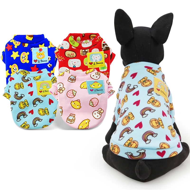 PETCIRCLE New 2017 Dog Autumn and Winter Hoodie Fairy Tale Stamp Series Hoodies Teddy Clothes Puppy cloth 4 colors size XS S M L | Дом и сад