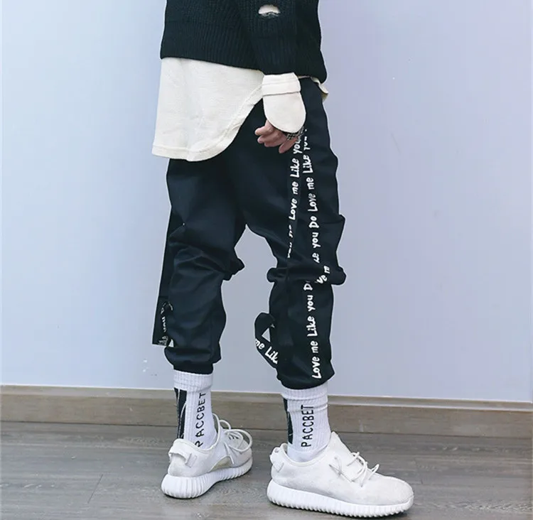 Cinta Hip Style Casual Hop Extraíble Nueva Pantalones Para Negro Hombres Ideas Streetwear Hombre gris Moda 2018 Brand Street OWqUzWxw6B
