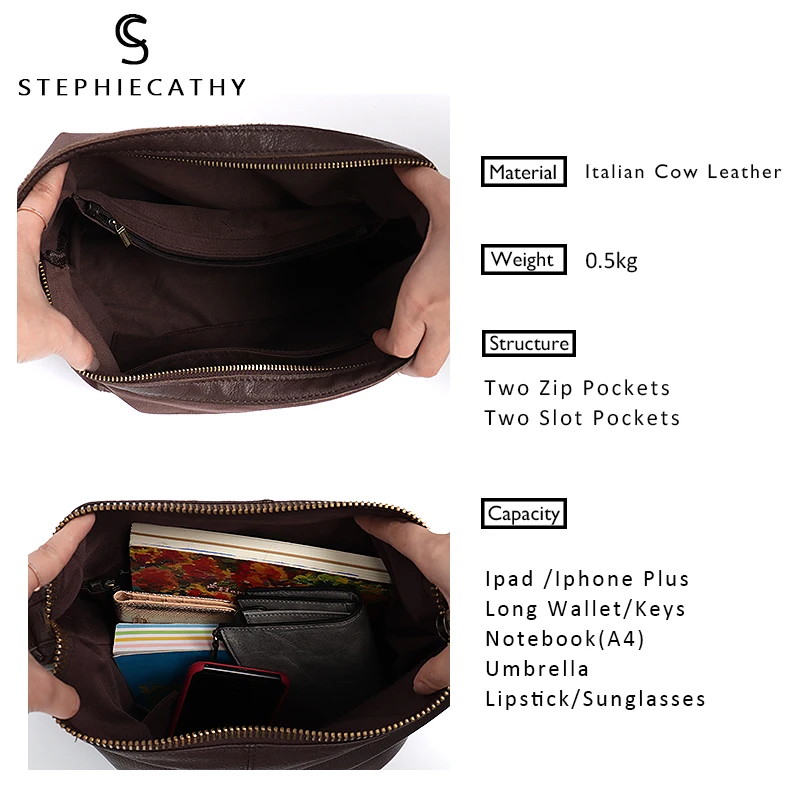 SC Large Leather Shoulder Bag Women Causal Vintage Soft Cowhide Skin Handbag Bucket High Quality Shoulder Bags Liner Bag