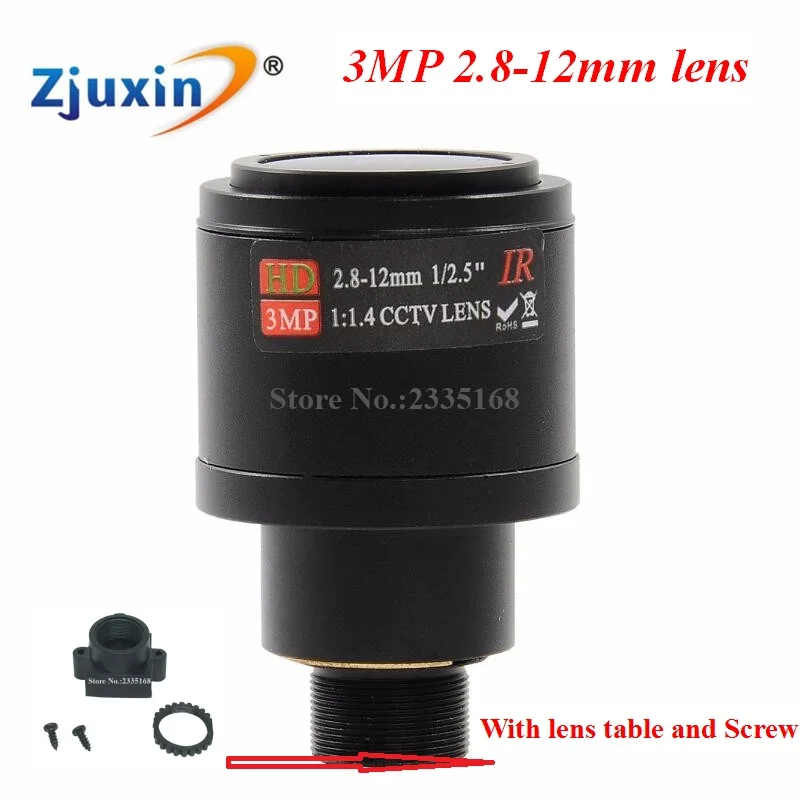 

2.8-12 mm Varifocal camera Lens F1.4 MTV M12 camera for Box camera zoom Lens for CCTV Surveillance lens