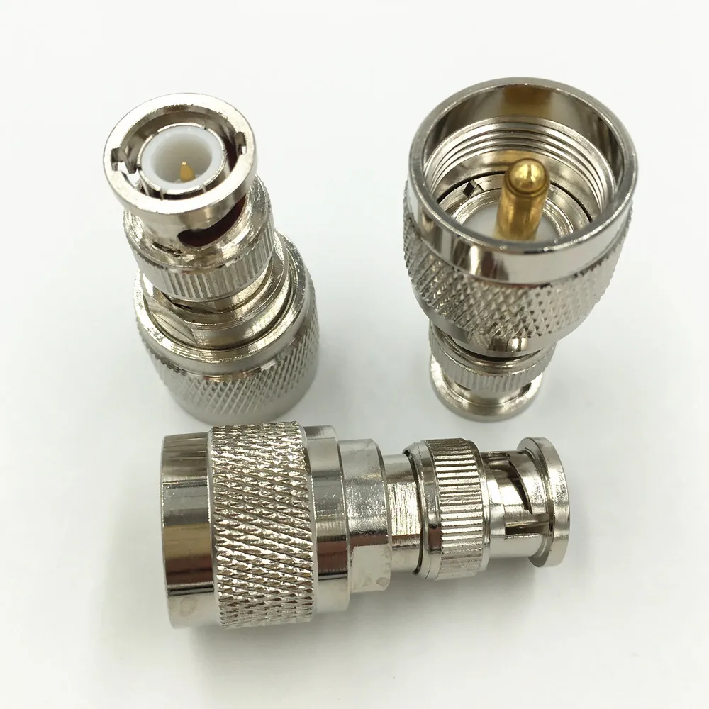 50 шт. латунь BNC Q9 штекер к УВЧ PL259 SO239 прямой PTFE RF коаксиальный провод разъем