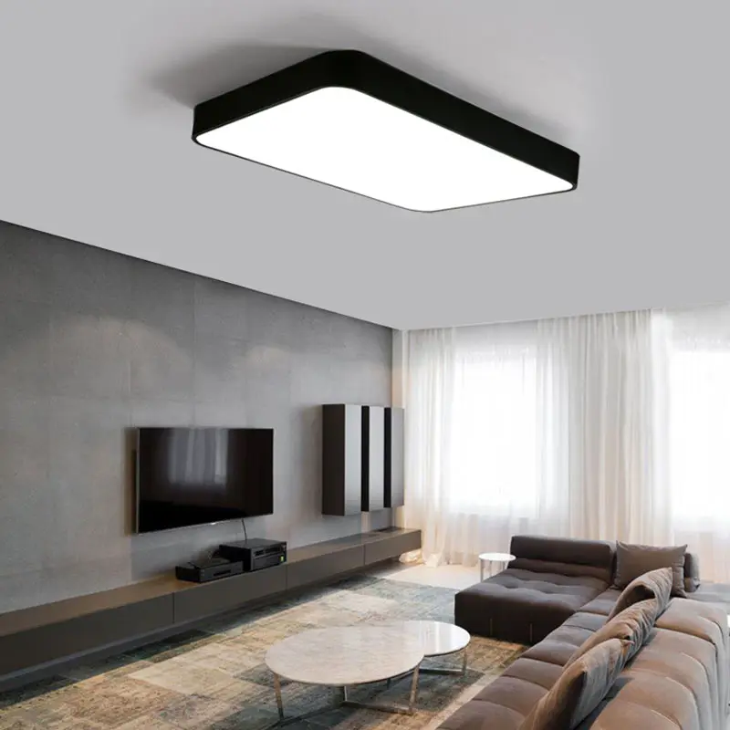 

Modern 18W Led Ceiling Lights Living Room Kitchen Child Lamp Decor Home Lighting Acrylic Lampshade White Blue Pink Iron 110-240V